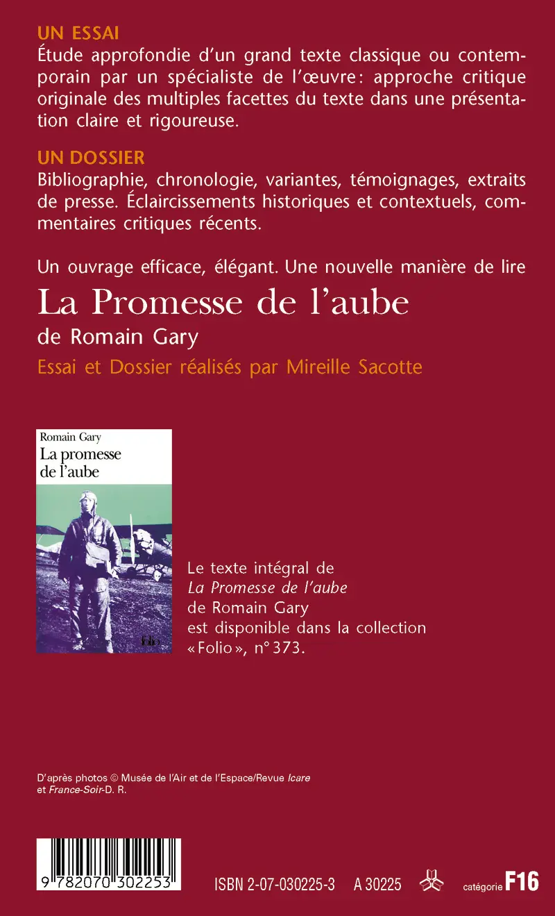 La Promesse de l'aube de Romain Gary (Essai et dossier) - Mireille Sacotte