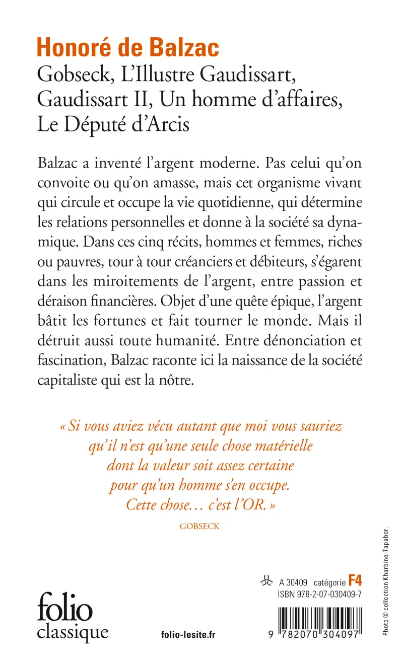 Gobseck et autres récits d'argent - Honoré de Balzac
