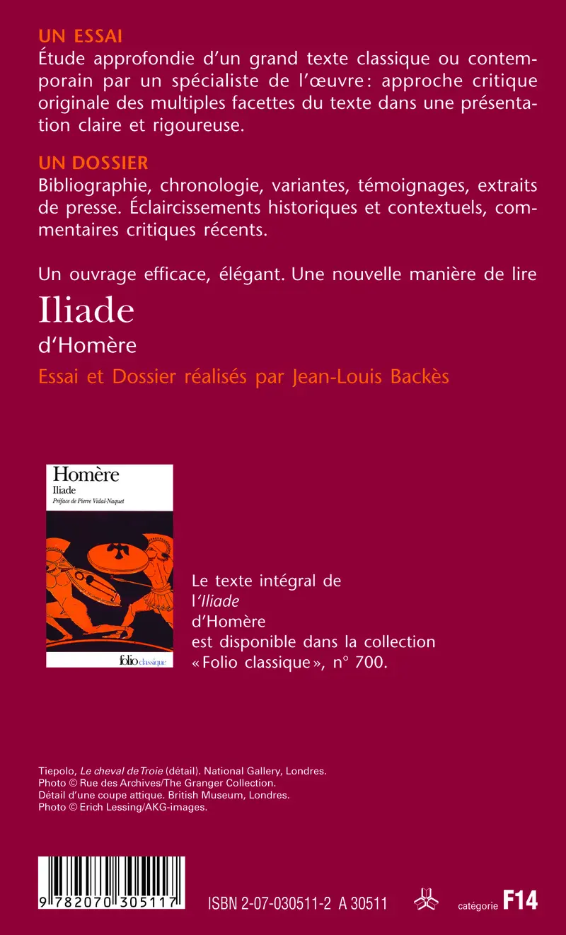 Iliade d'Homère (Essai et dossier) - Jean-Louis Backès