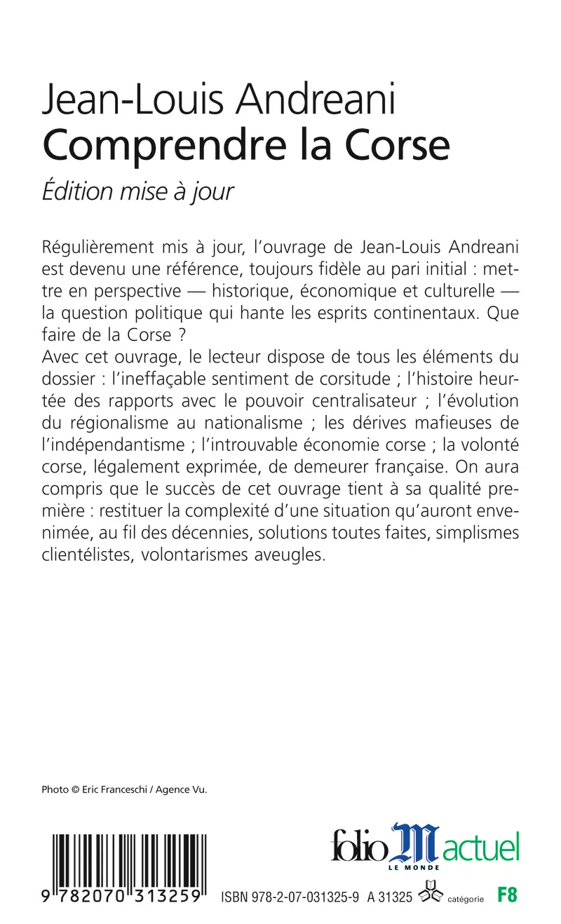 Comprendre la Corse - Jean-Louis Andreani