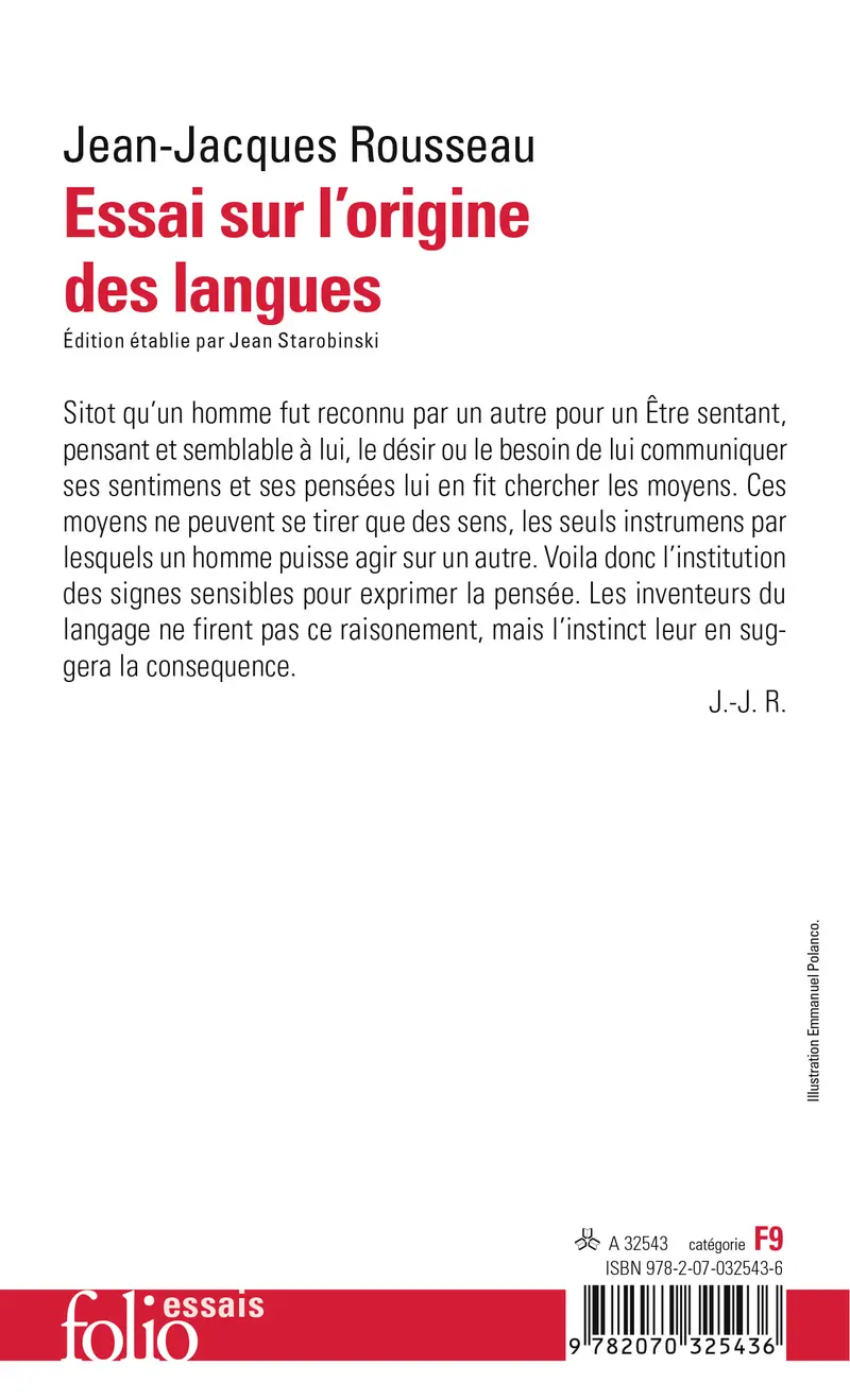 Essai sur l'origine des langues où il est parlé de la mélodie et de l'imitation musicale - Jean-Jacques Rousseau