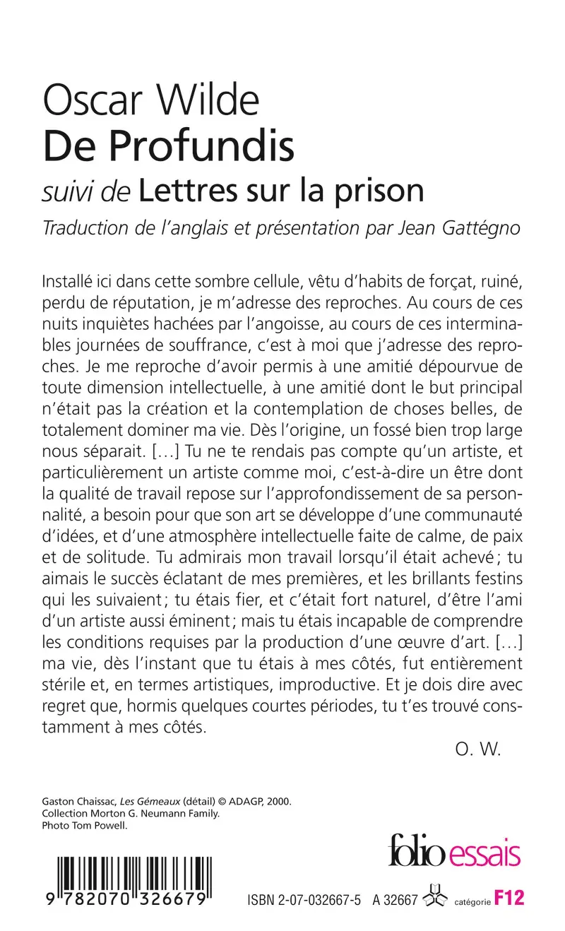 De profundis suivi de Lettres sur la prison - Oscar Wilde