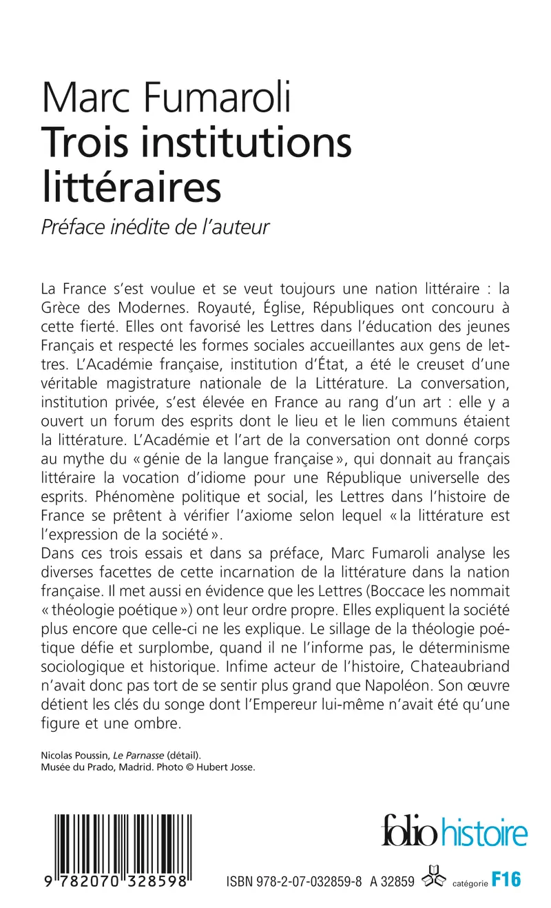 Trois institutions littéraires - Marc Fumaroli