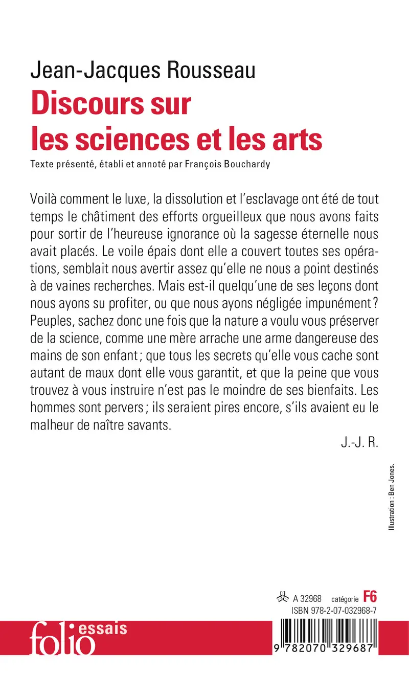 Discours sur les sciences et les arts - Jean-Jacques Rousseau