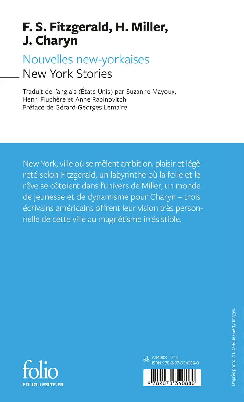 Nouvelles new-yorkaises/New York Stories - Jerome Charyn - Francis Scott Fitzgerald - Henry Miller