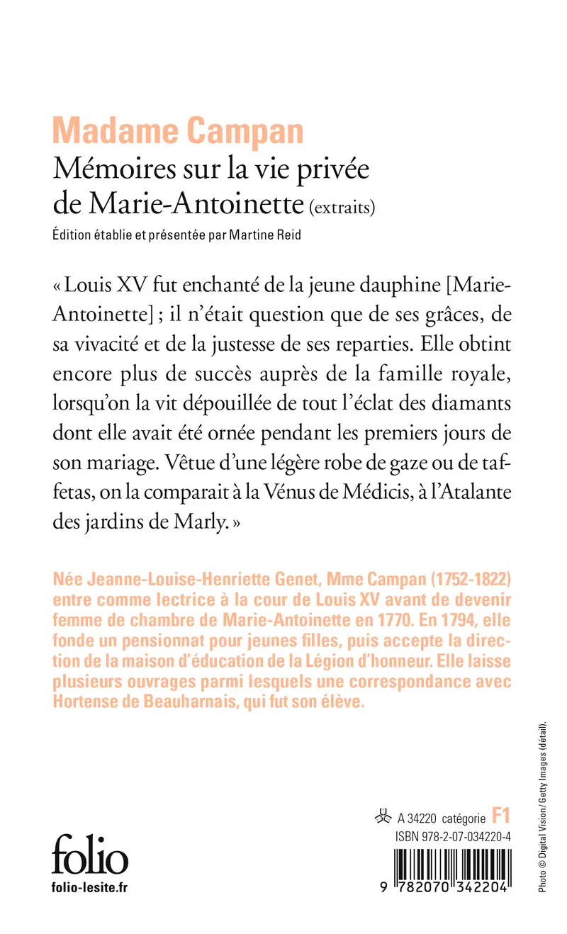 Mémoires sur la vie privée de Marie-Antoinette - Madame Campan