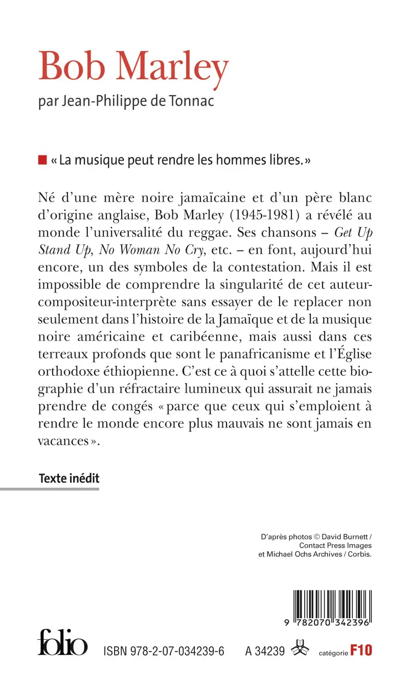 Bob Marley - Jean-Philippe de Tonnac