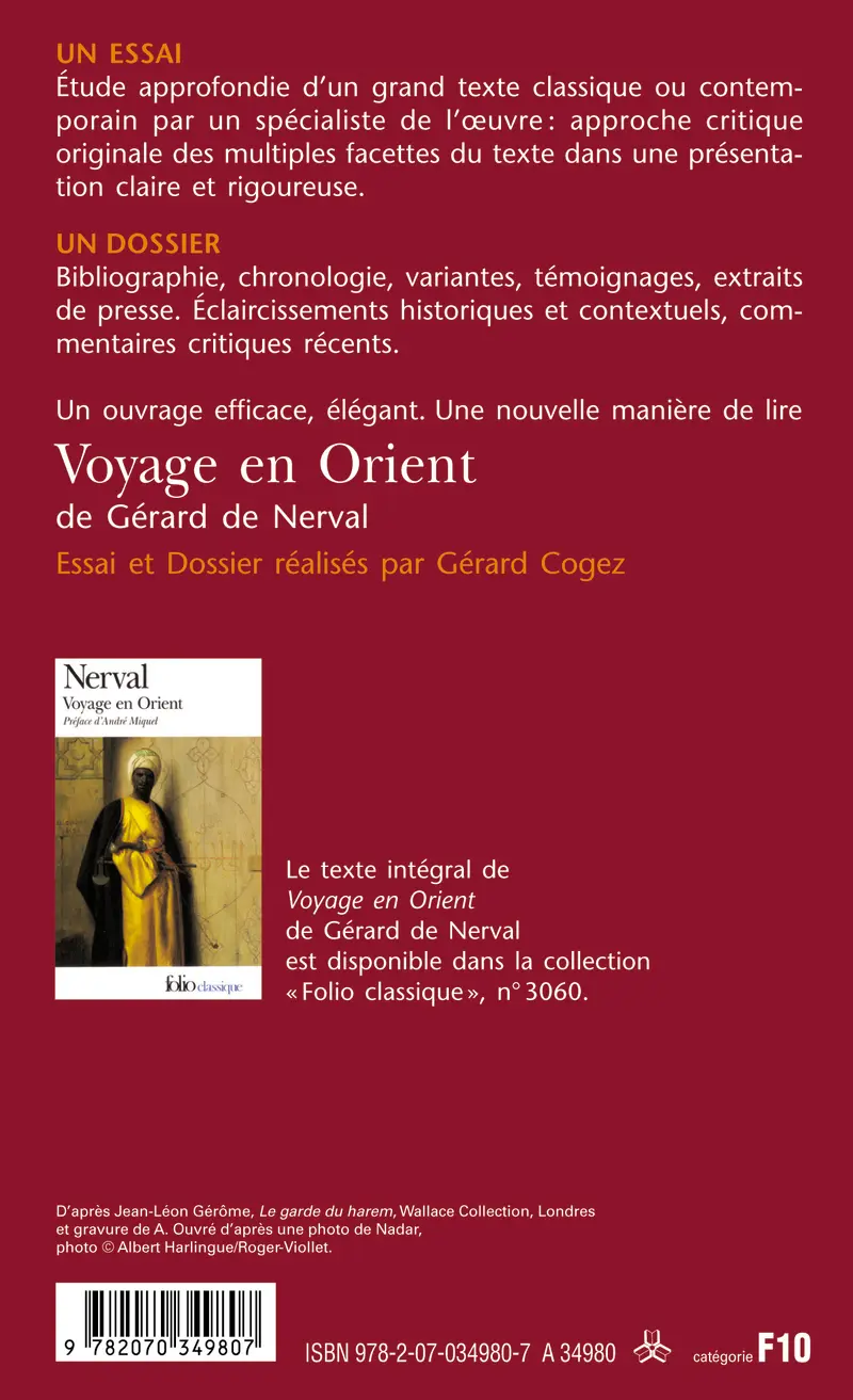 Voyage en Orient de Gérard de Nerval (Essai et dossier) - Gérard Cogez