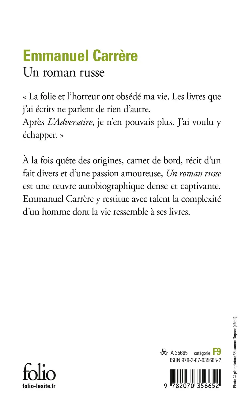 Un roman russe - Emmanuel Carrère