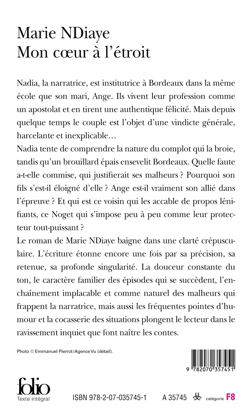 Mon cœur à l'étroit - Marie NDiaye