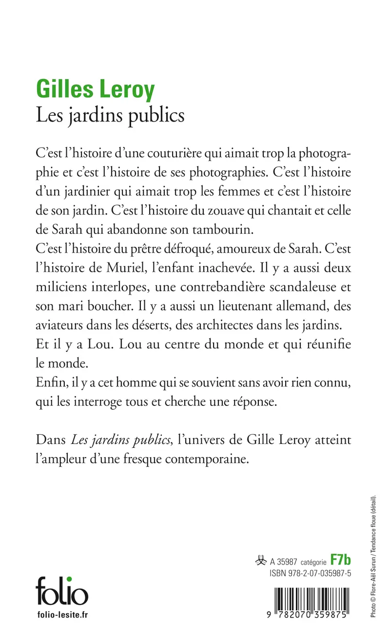 Les jardins publics - Gilles Leroy