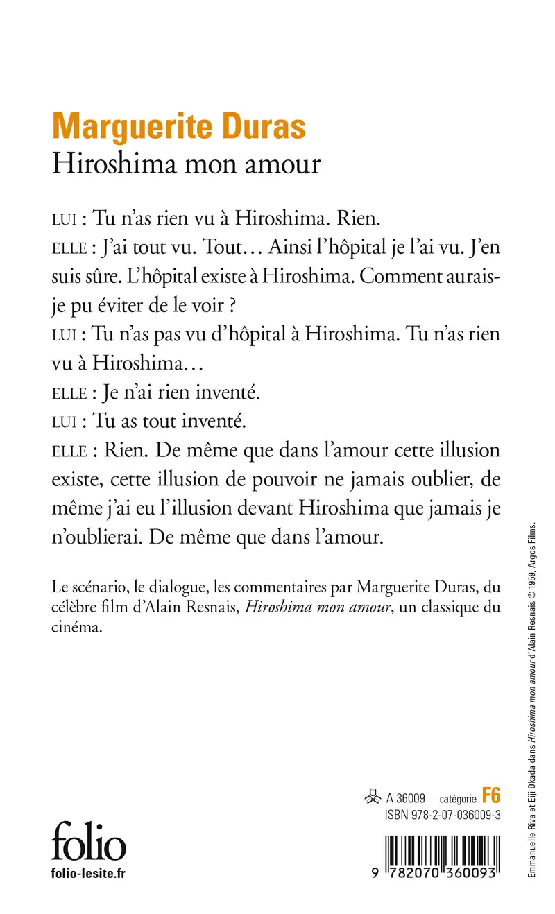 Hiroshima mon amour - Marguerite Duras