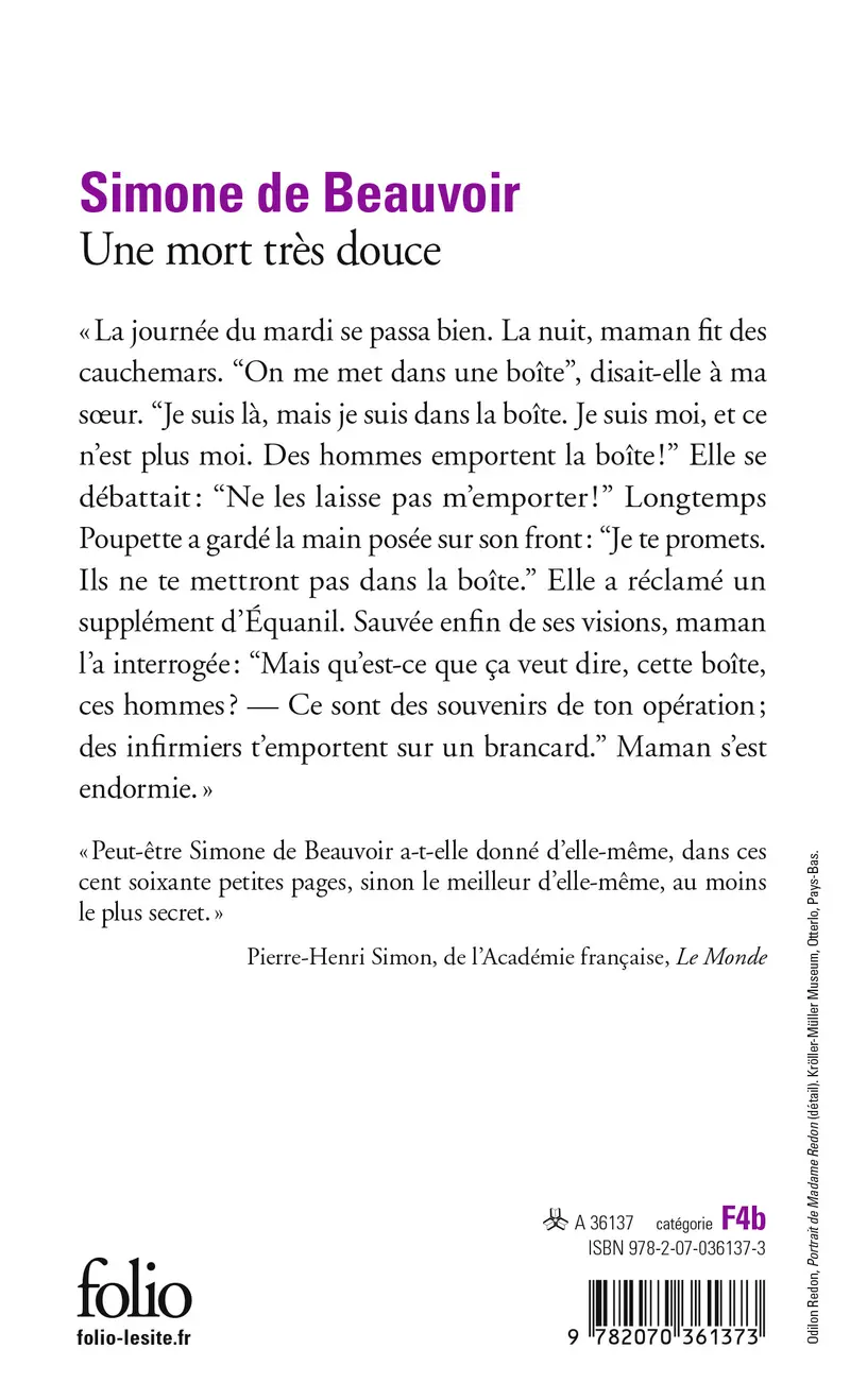 Une mort très douce - Simone de Beauvoir