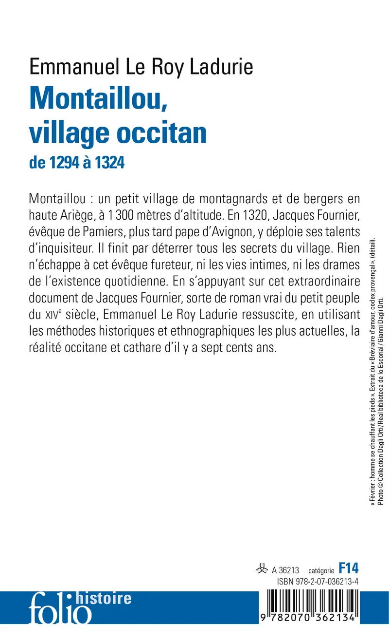 Montaillou, village occitan de 1294 à 1324 - Emmanuel Le Roy Ladurie