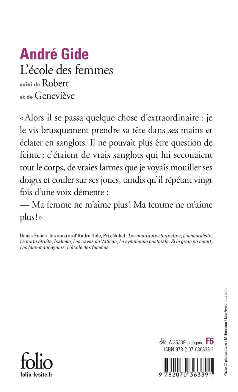 L'École des femmes suivi de Robert et de Geneviève - André Gide