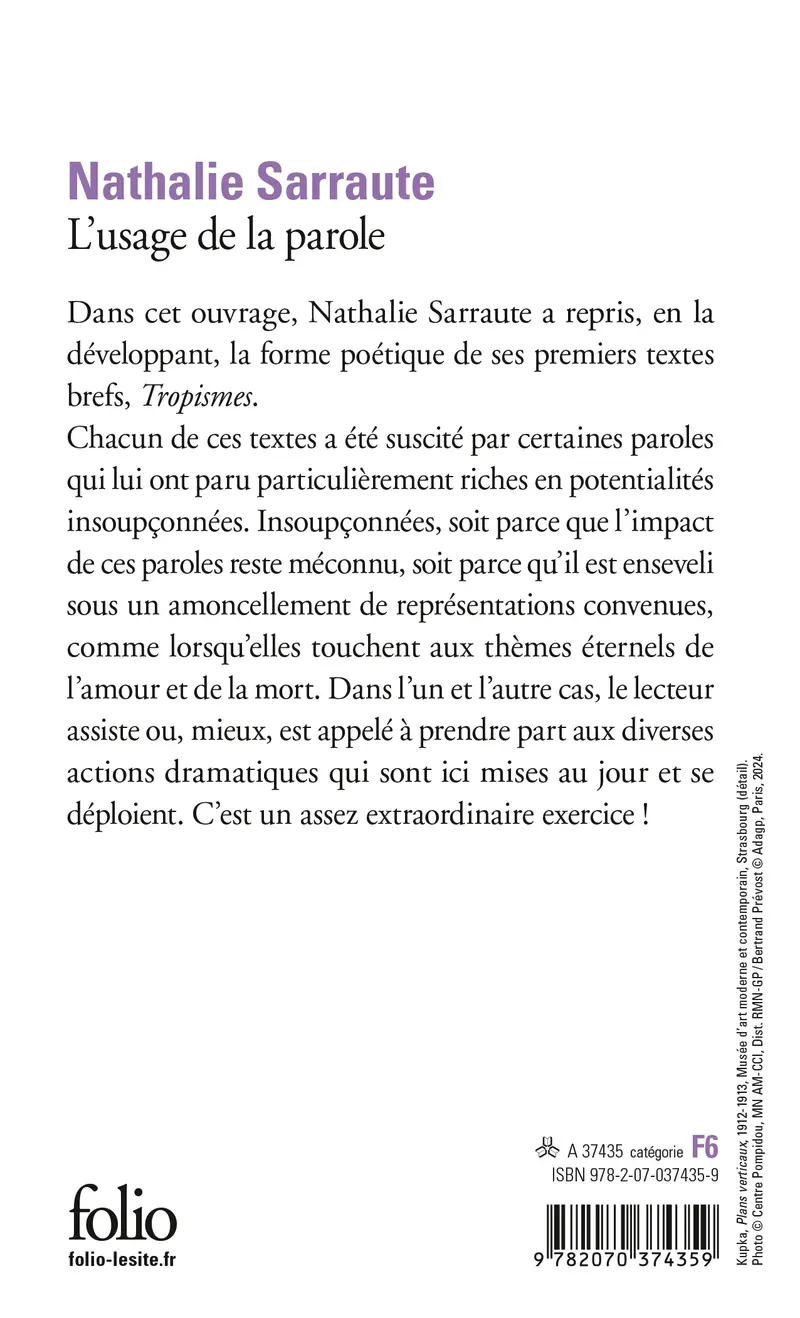 L'Usage de la parole - Nathalie Sarraute