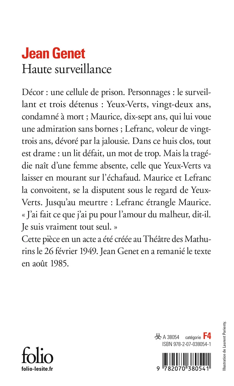 Haute surveillance - Jean Genet