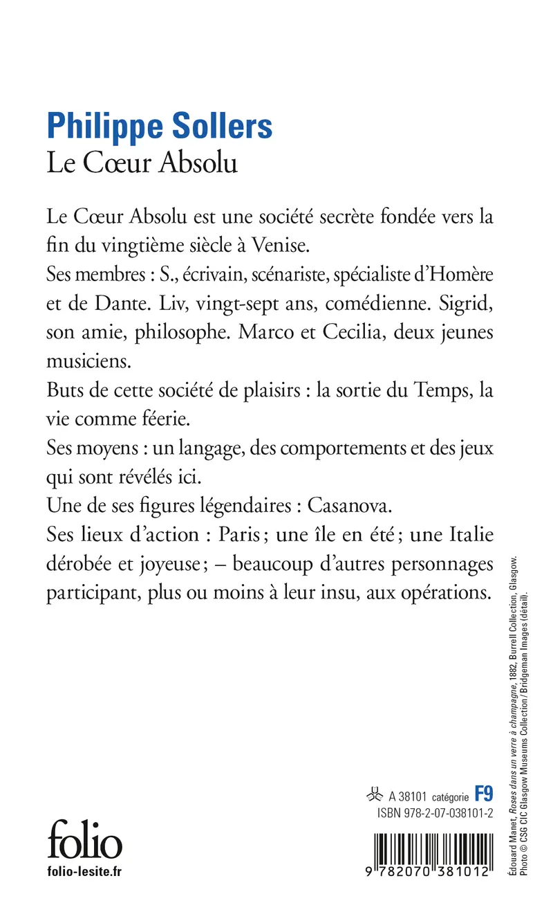 Le Cœur Absolu - Philippe Sollers