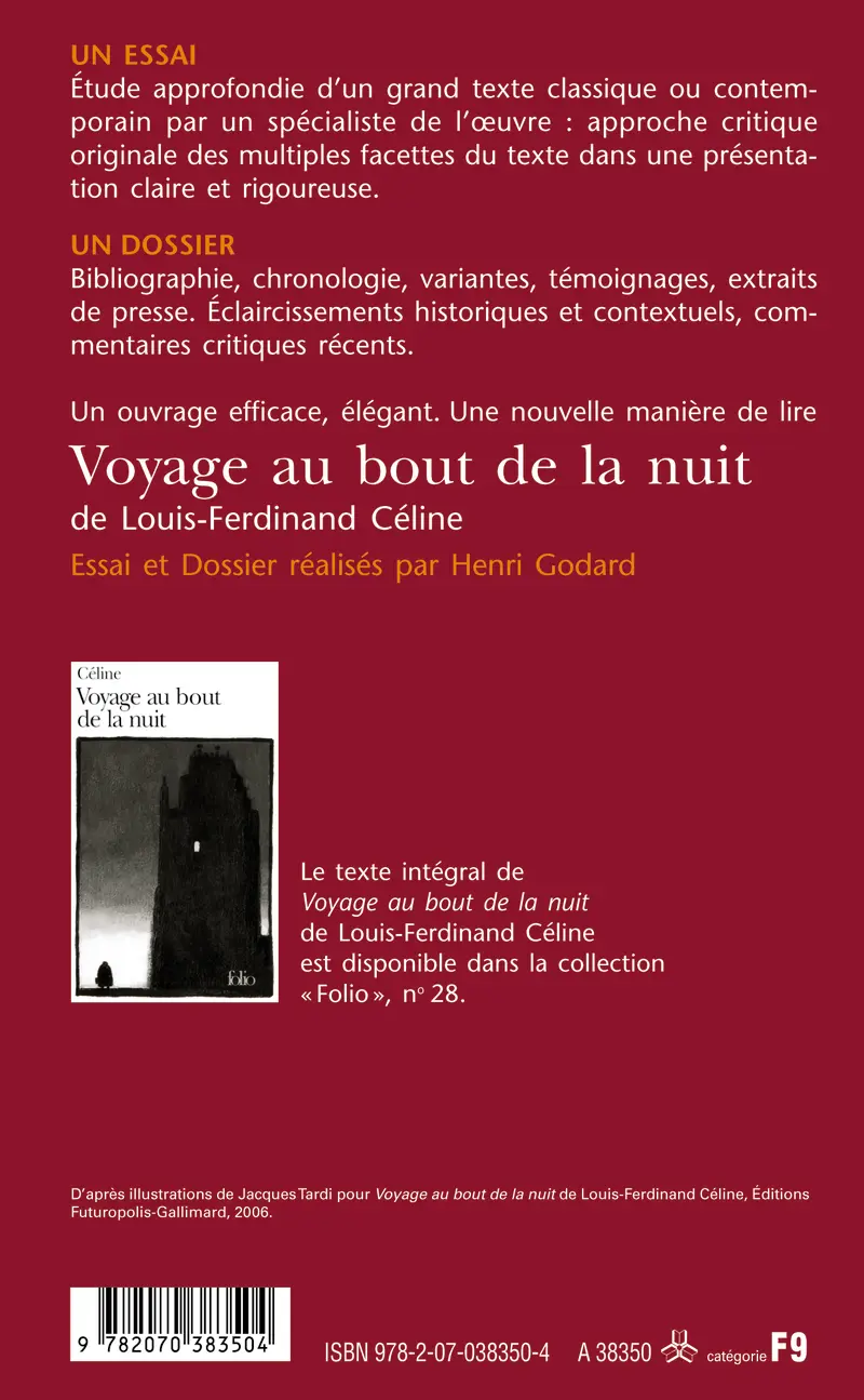 Voyage au bout de la nuit de Louis-Ferdinand Céline (Essai et dossier) - Henri Godard