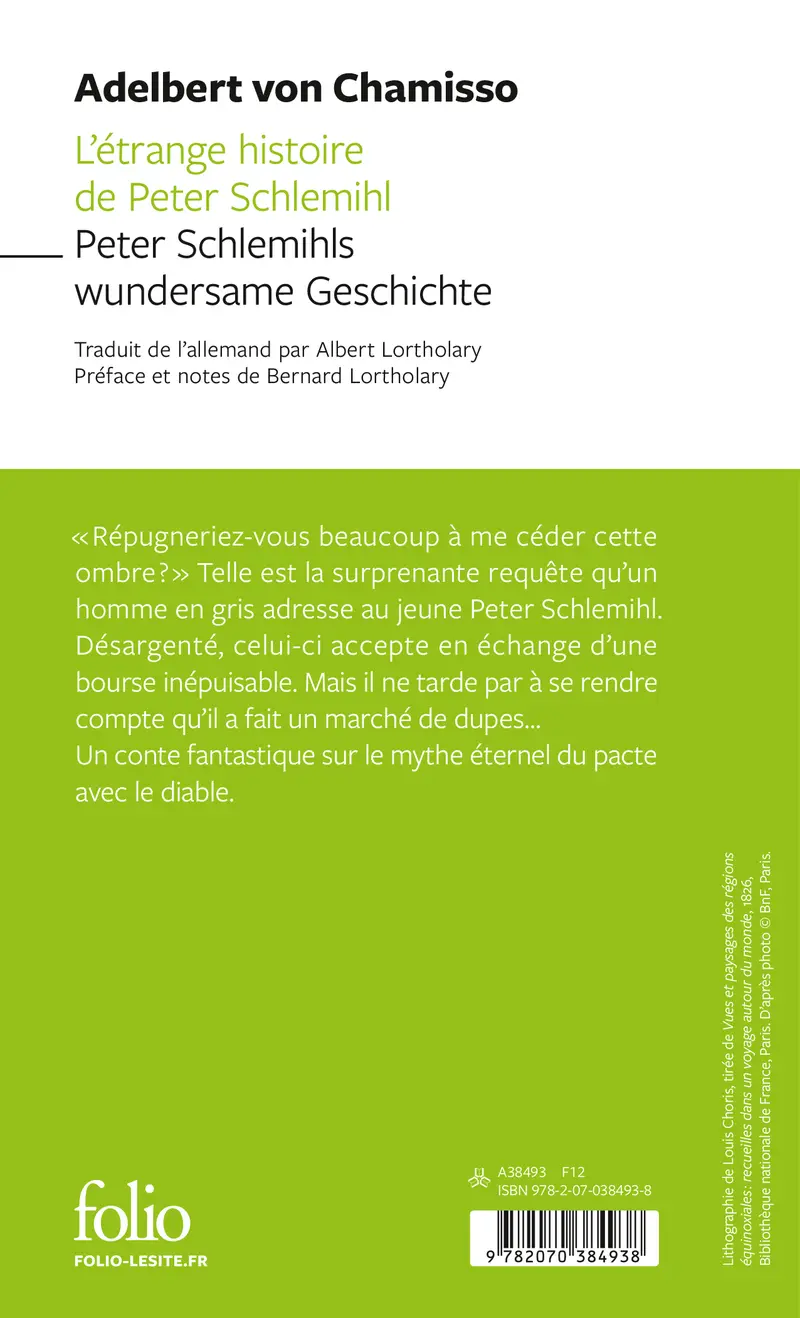 L'étrange histoire de Peter Schlemihl/Peter Schlemihls wundersame Geschichte - Adelbert von Chamisso