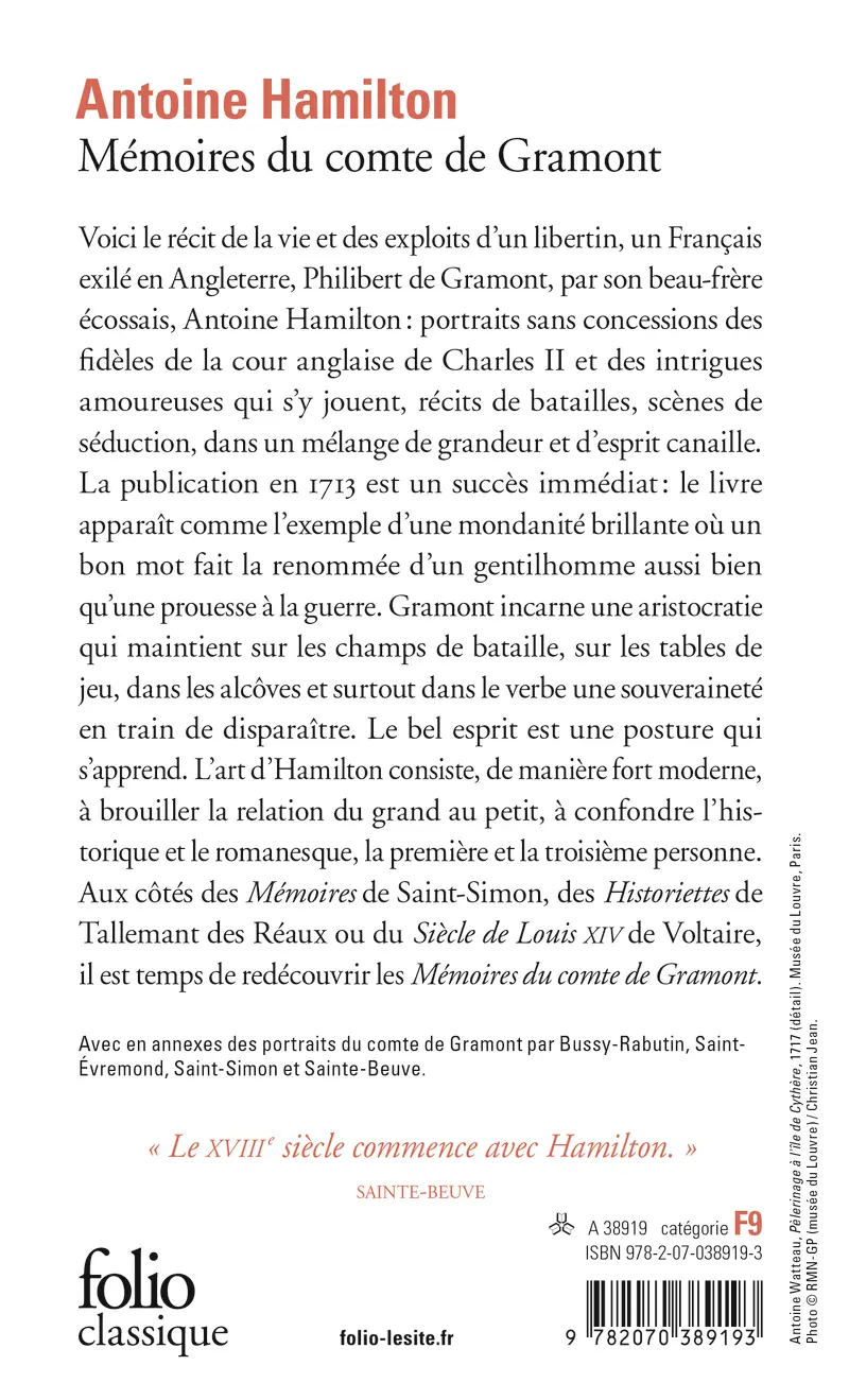 Mémoires du comte de Gramont - Antoine Hamilton