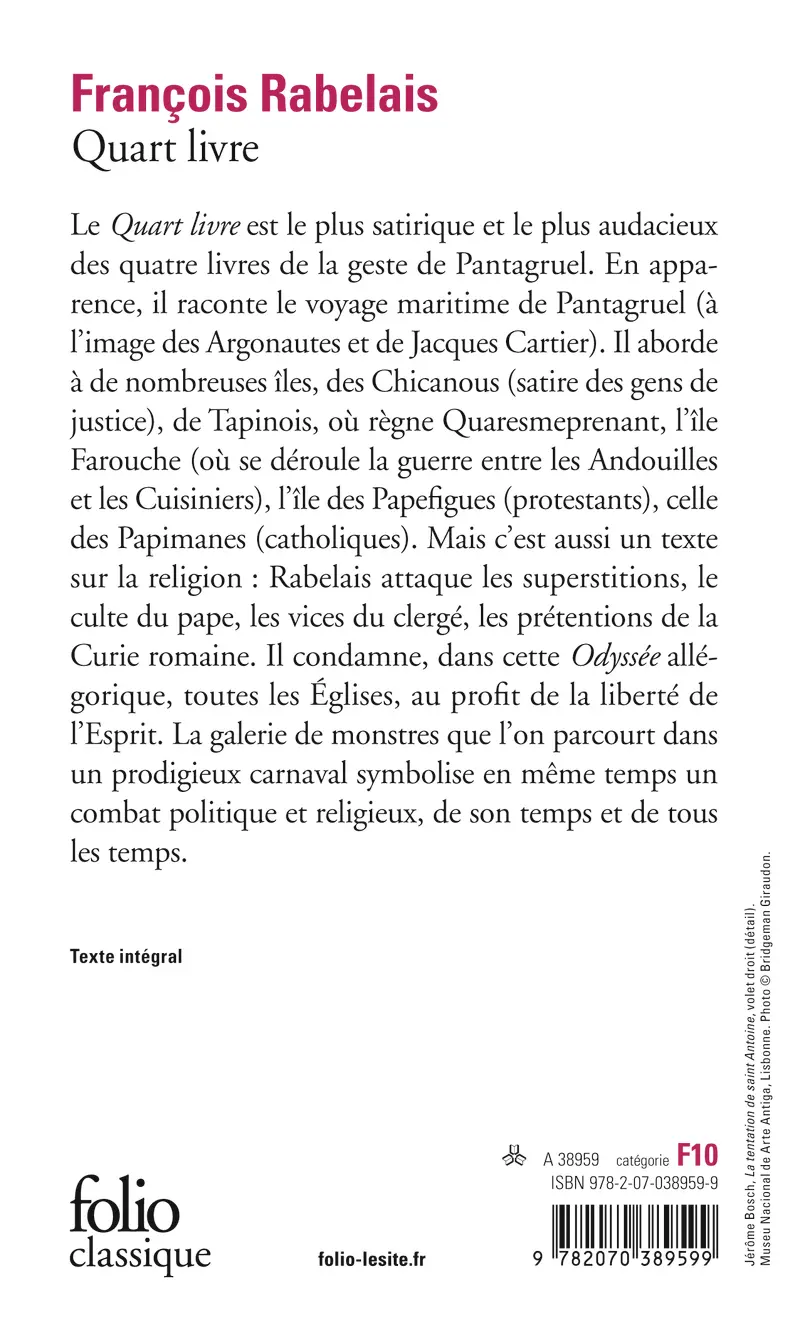 Quart livre - François Rabelais