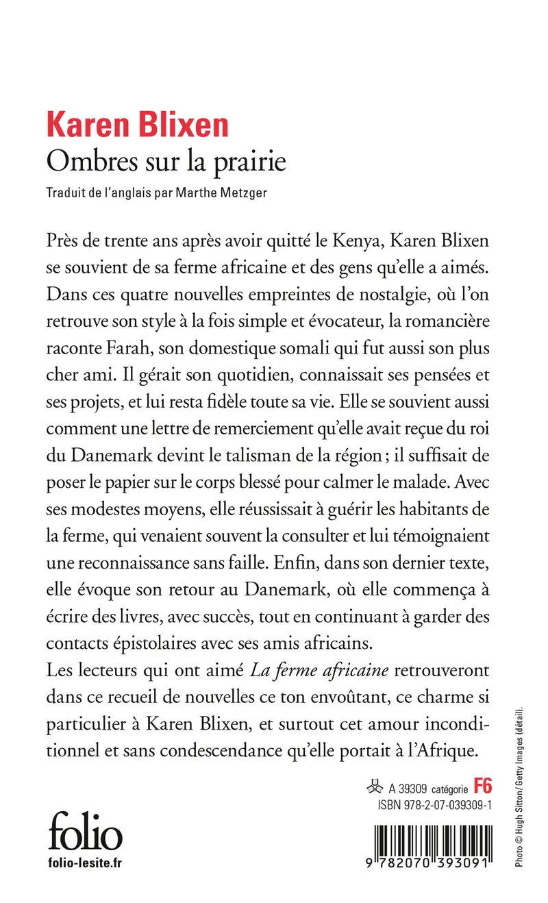 Ombres sur la prairie - Karen Blixen