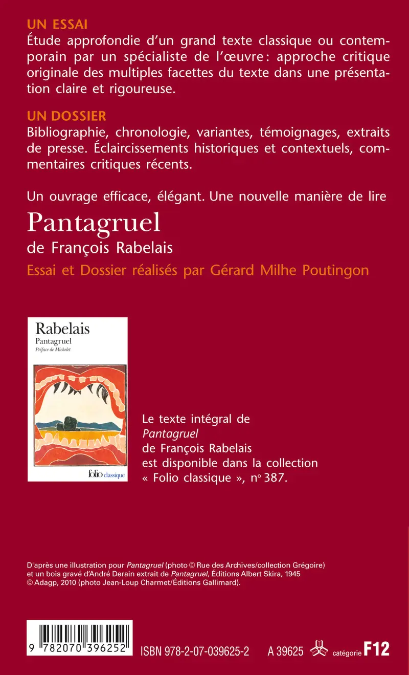 Pantagruel de François Rabelais (Essai et dossier) - Gérard Milhe Poutingon