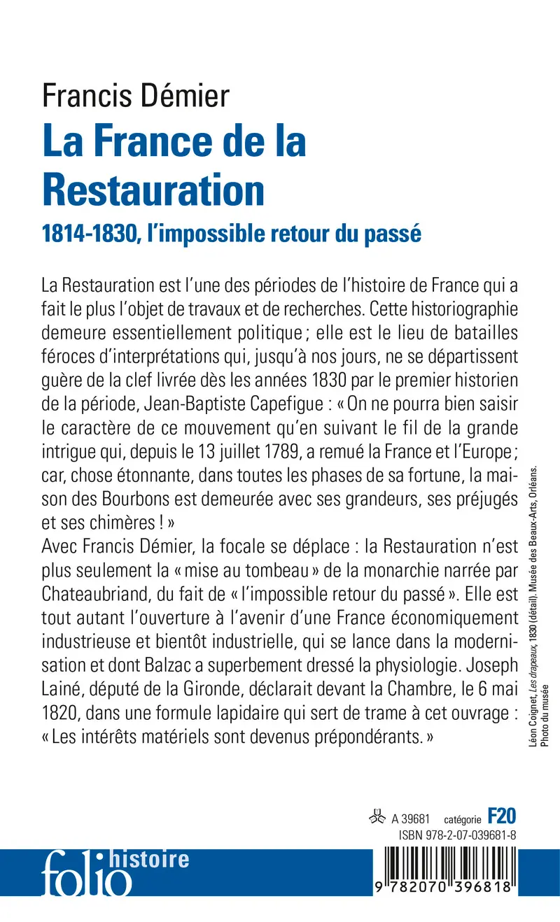 La France de la Restauration - Francis Démier