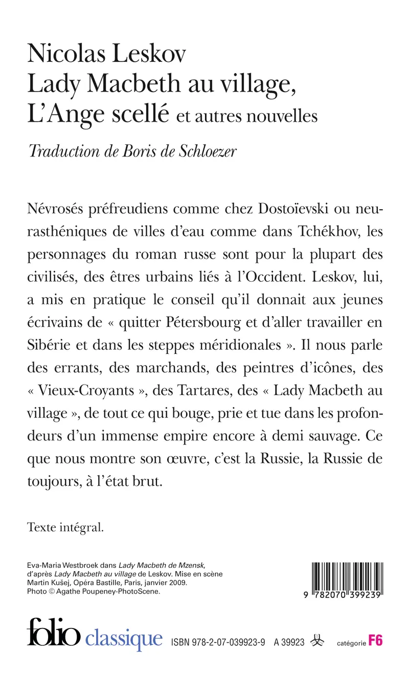 Lady Macbeth au village – L'Ange scellé – Le Vagabond enchanté – Le Chasse-Diable - Nicolas Leskov