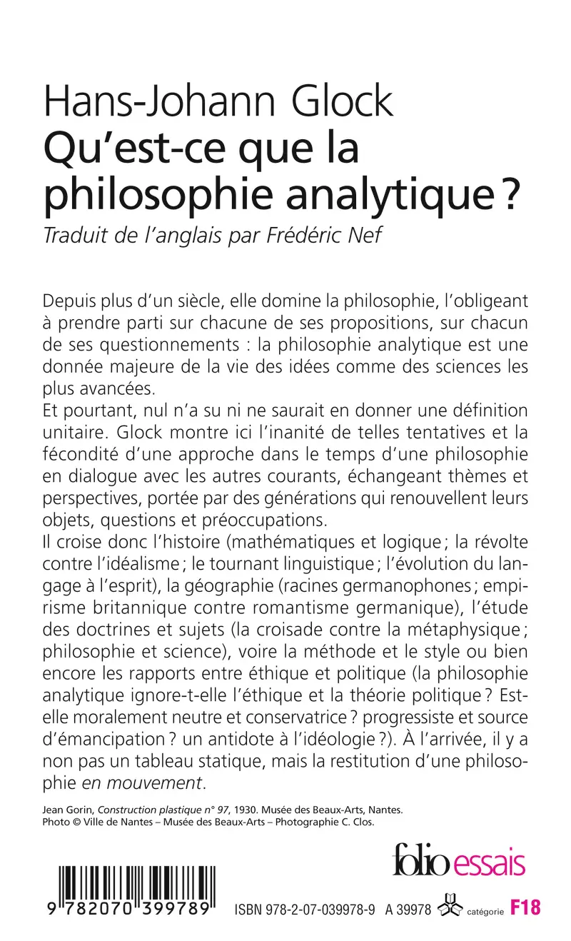 Qu'est-ce que la philosophie analytique? - Hans-Johann Glock