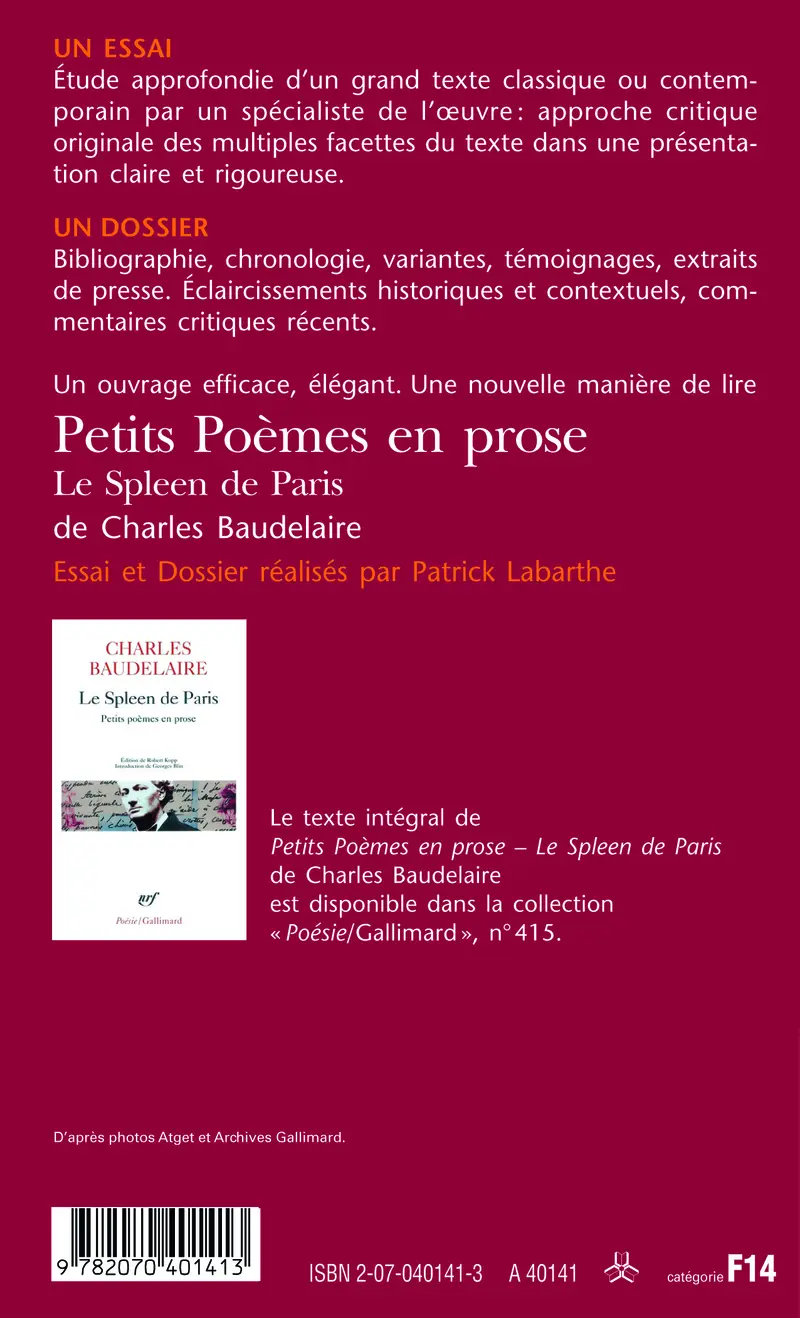 Petits Poèmes en prose de Charles Baudelaire (Essai et dossier) - Patrick Labarthe