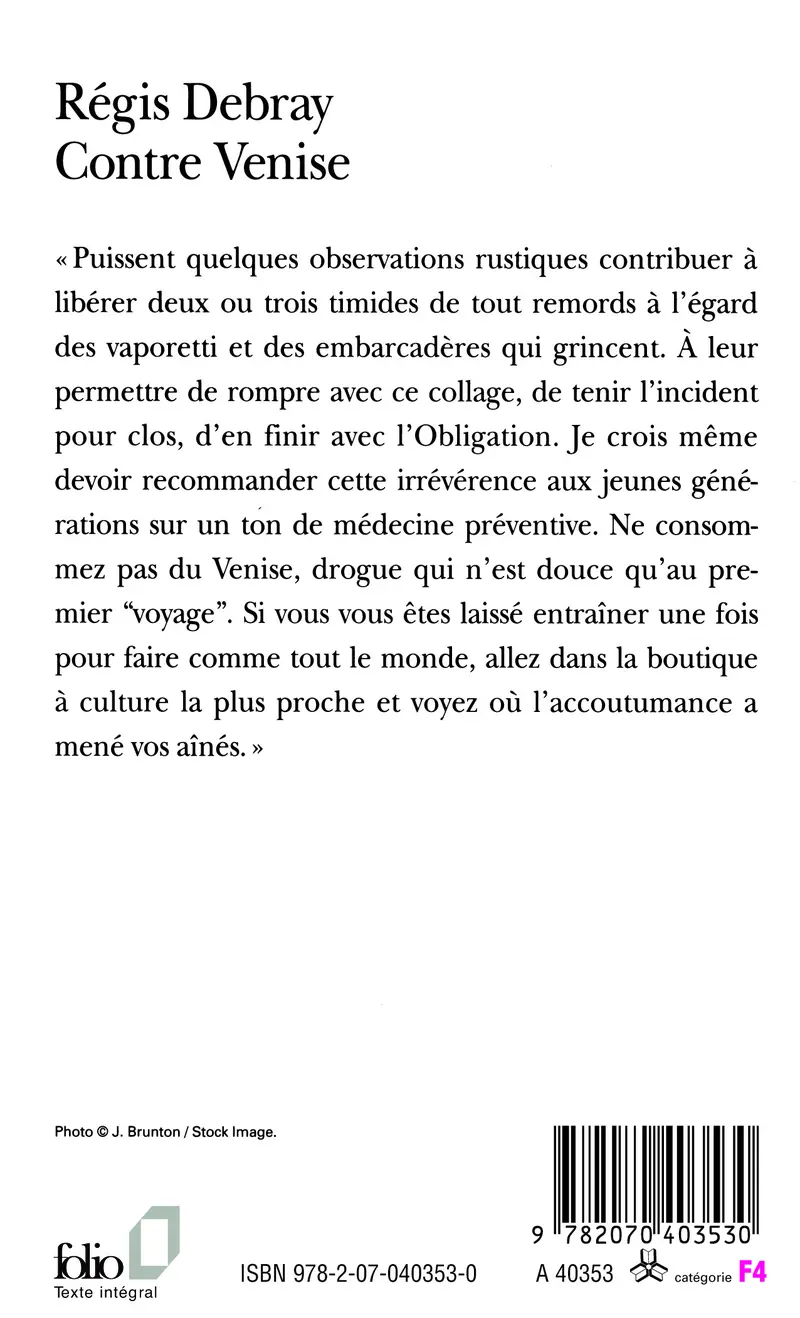 Contre Venise - Régis Debray