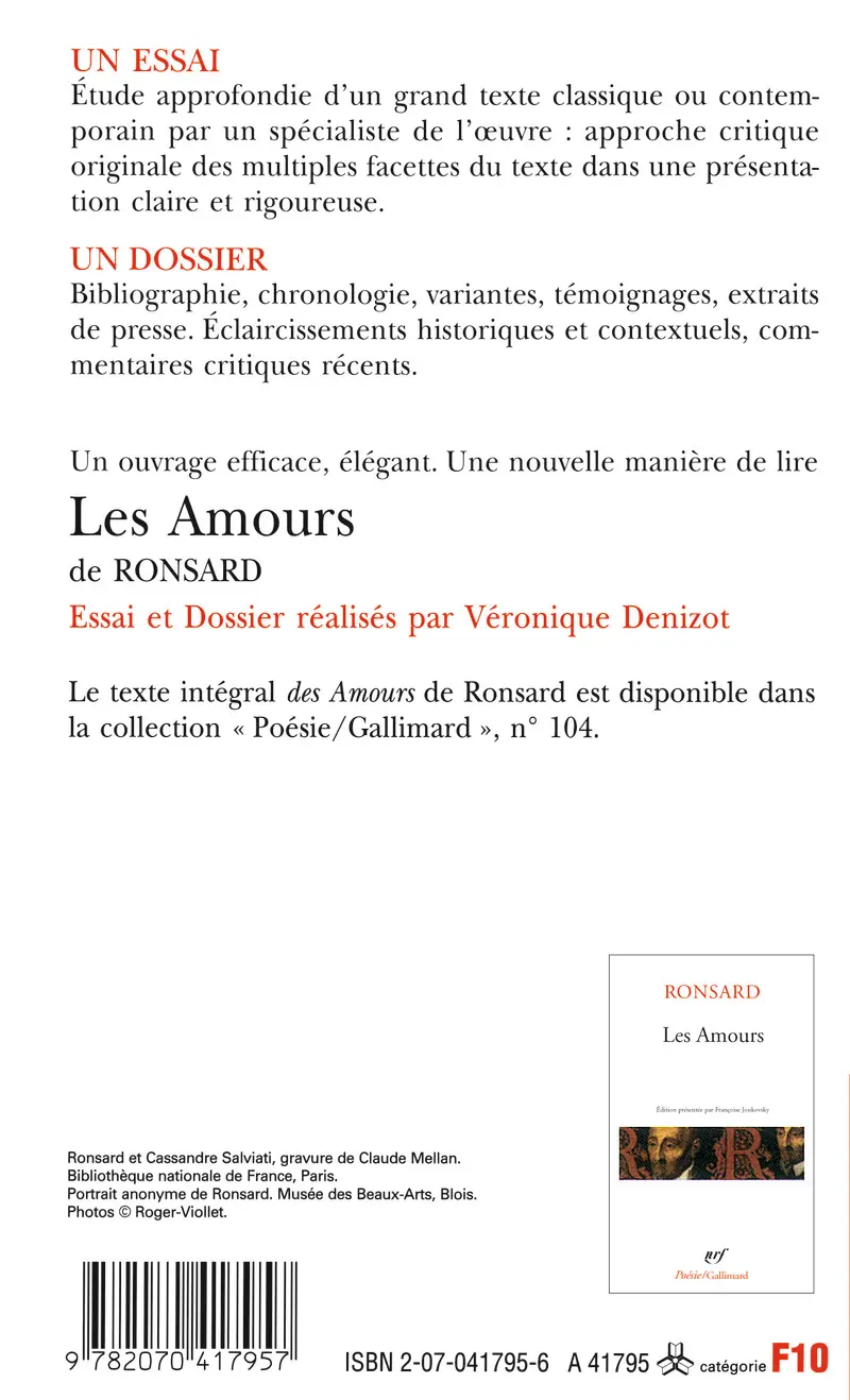 Les Amours de Ronsard (Essai et dossier) - Véronique Denizot