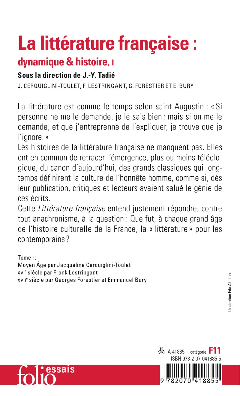 La littérature française - 1 - Collectif - Jean-Yves Tadié