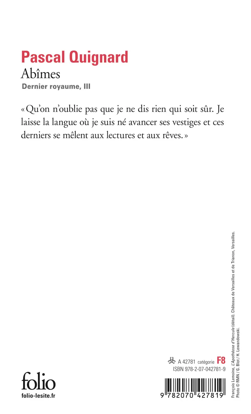 Abîmes - Pascal Quignard