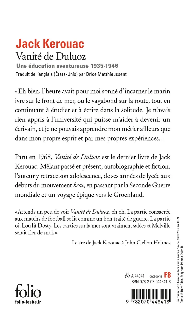 Vanité de Duluoz - Jack Kerouac