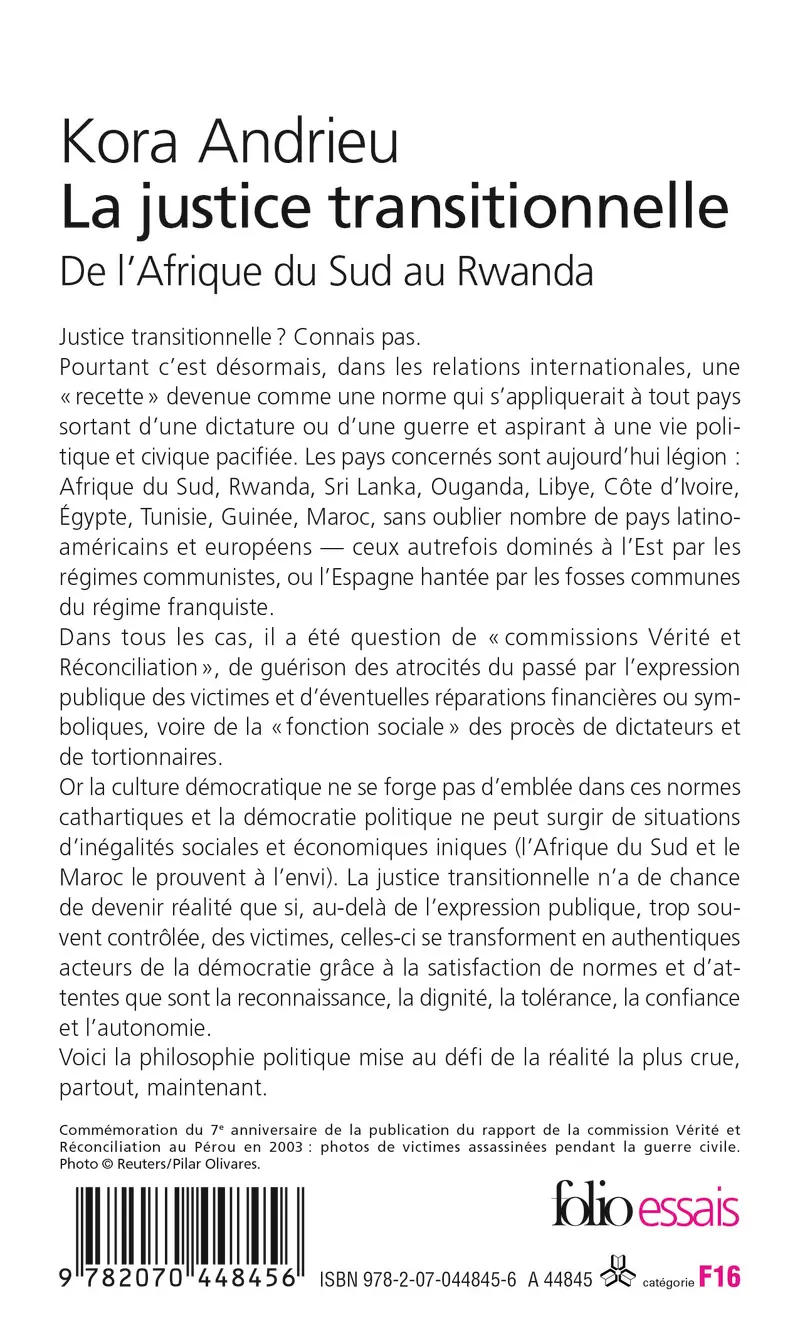 La justice transitionnelle - Kora Andrieu