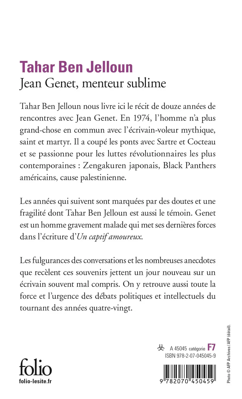 Jean Genet, menteur sublime - Tahar Ben Jelloun
