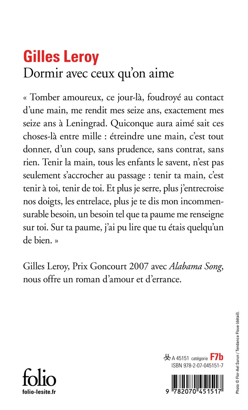 Dormir avec ceux qu’on aime - Gilles Leroy