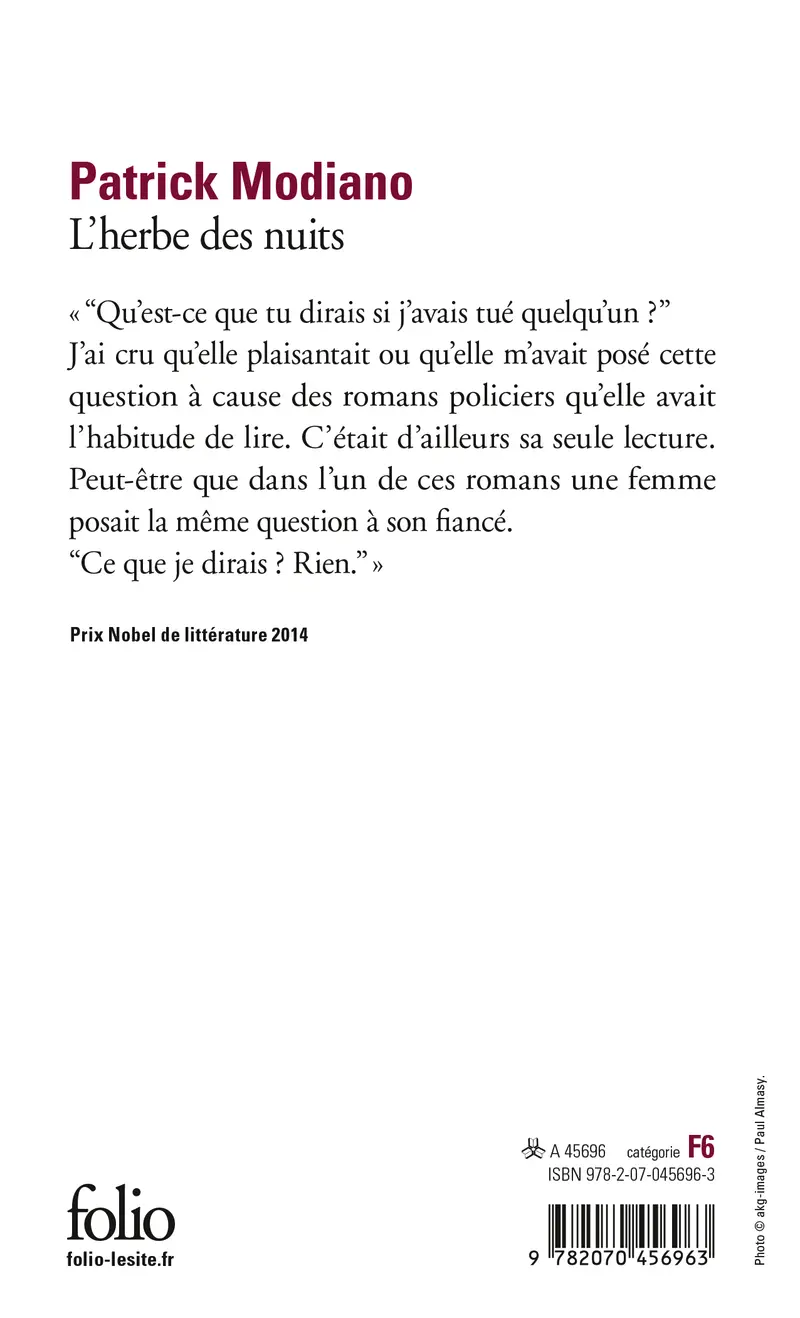 L'herbe des nuits - Patrick Modiano