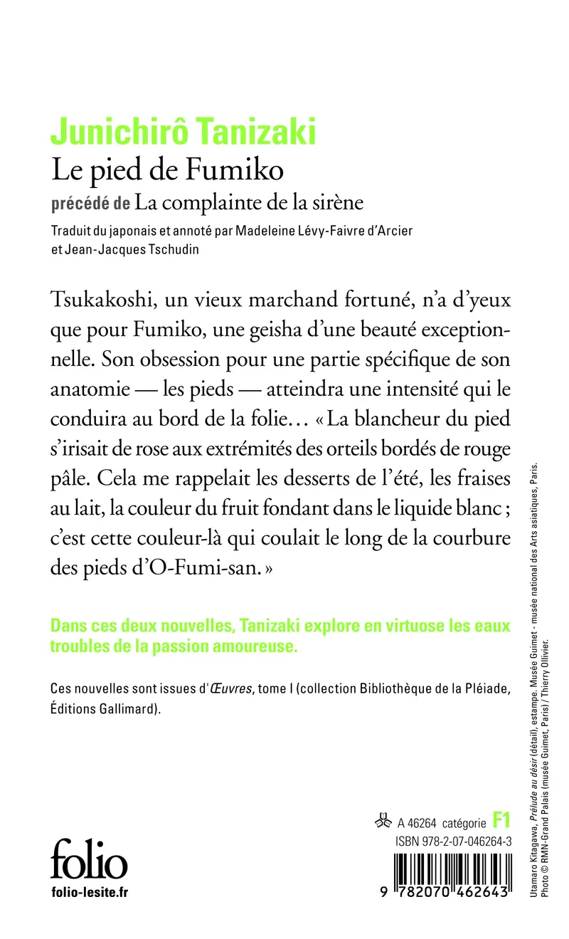 Le pied de Fumiko précédé de La complainte de la sirène - Junichirô Tanizaki