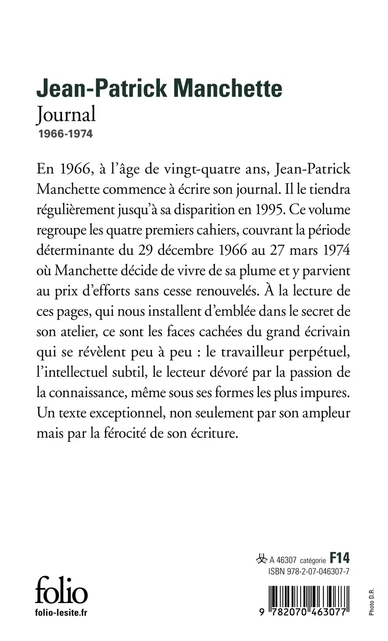 Journal - Jean-Patrick Manchette