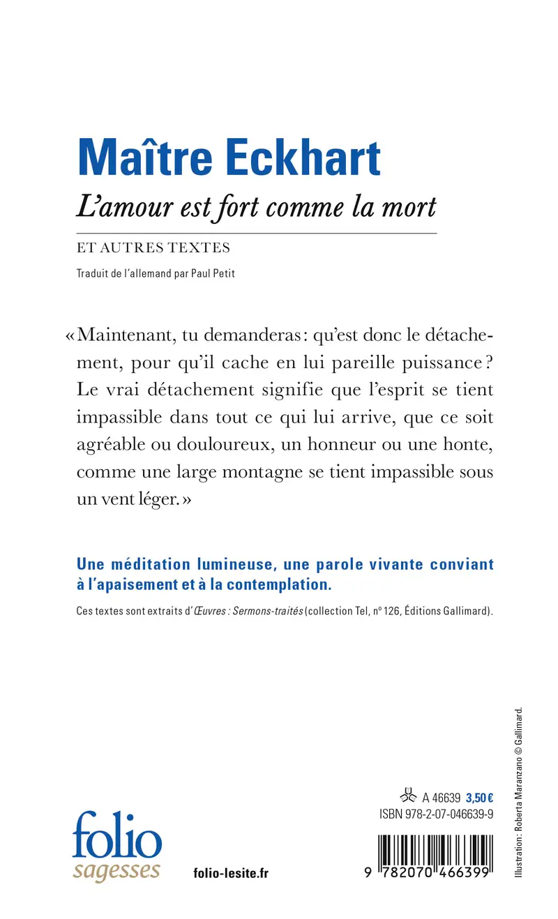 L'amour est fort comme la mort et autres textes - Maître Eckhart