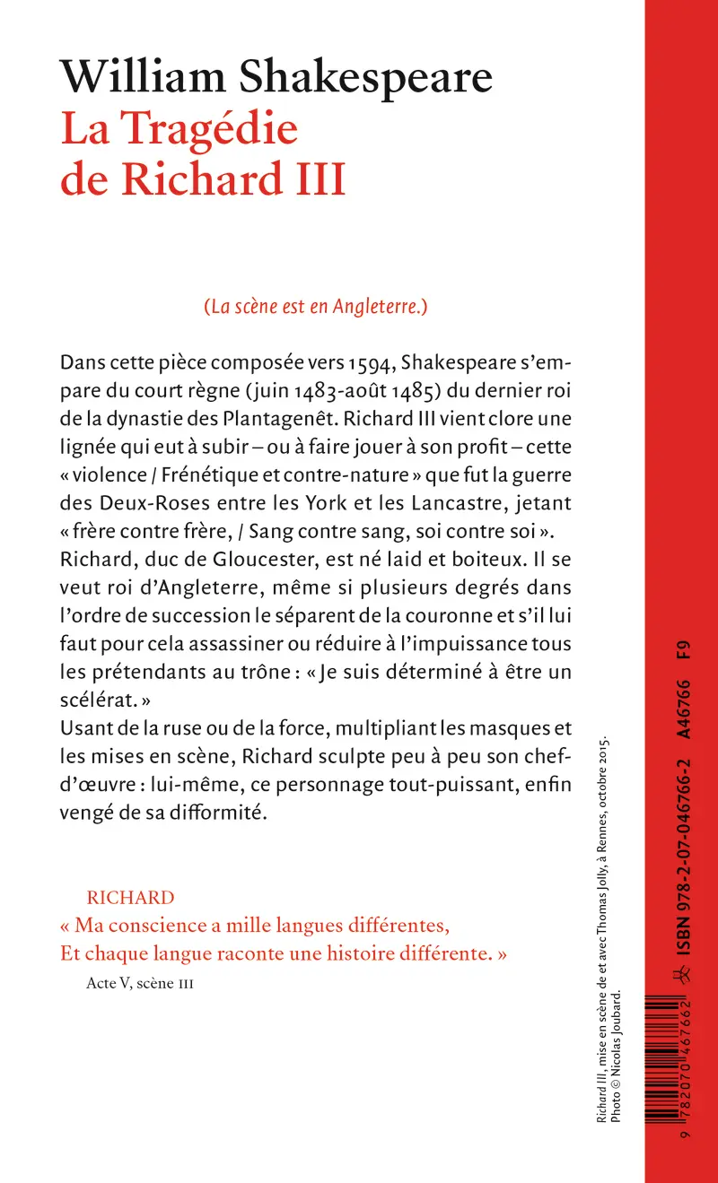 La Tragédie de Richard III - William Shakespeare