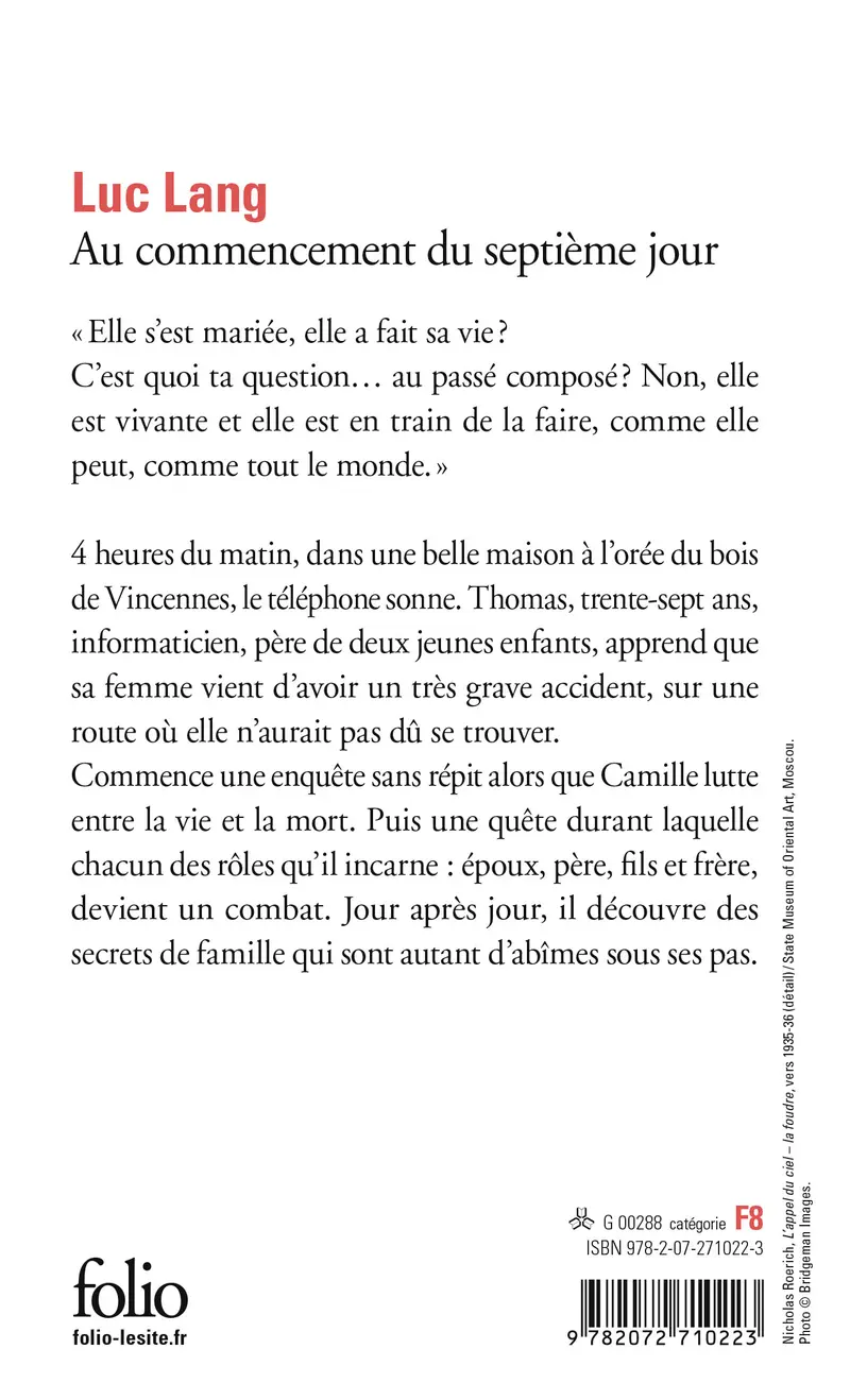 Au commencement du septième jour - Luc Lang