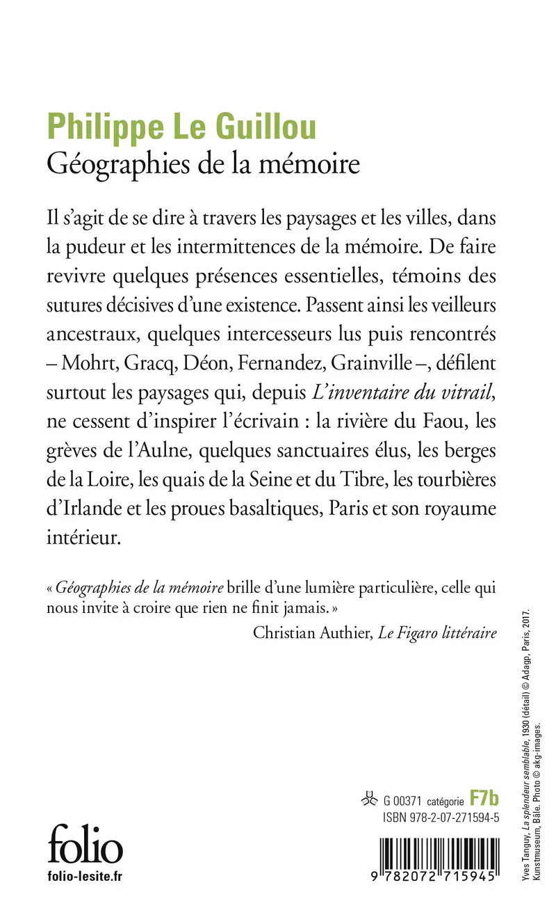 Géographies de la mémoire - Philippe Le Guillou