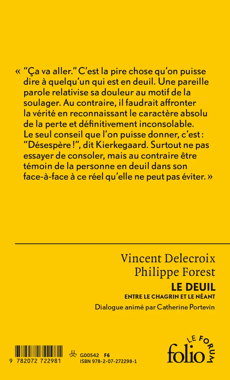 Le deuil - Vincent Delecroix - Philippe Forest