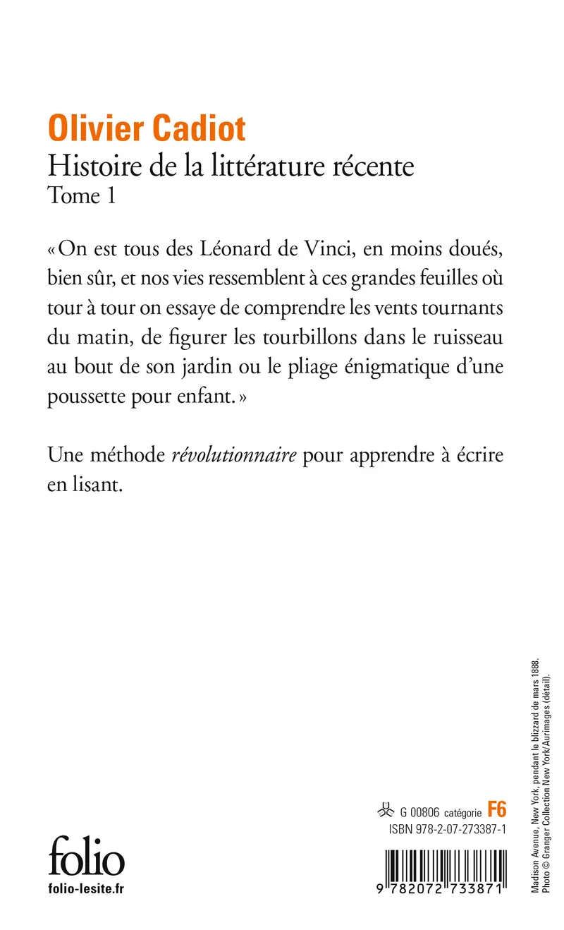 Histoire de la littérature récente - 1 - Olivier Cadiot