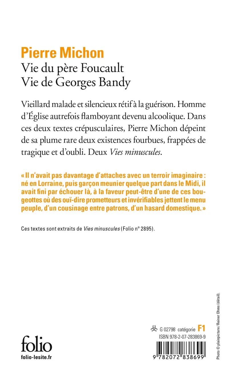 Vie du père Foucault suivi de Vie de Georges Bandy - Pierre Michon